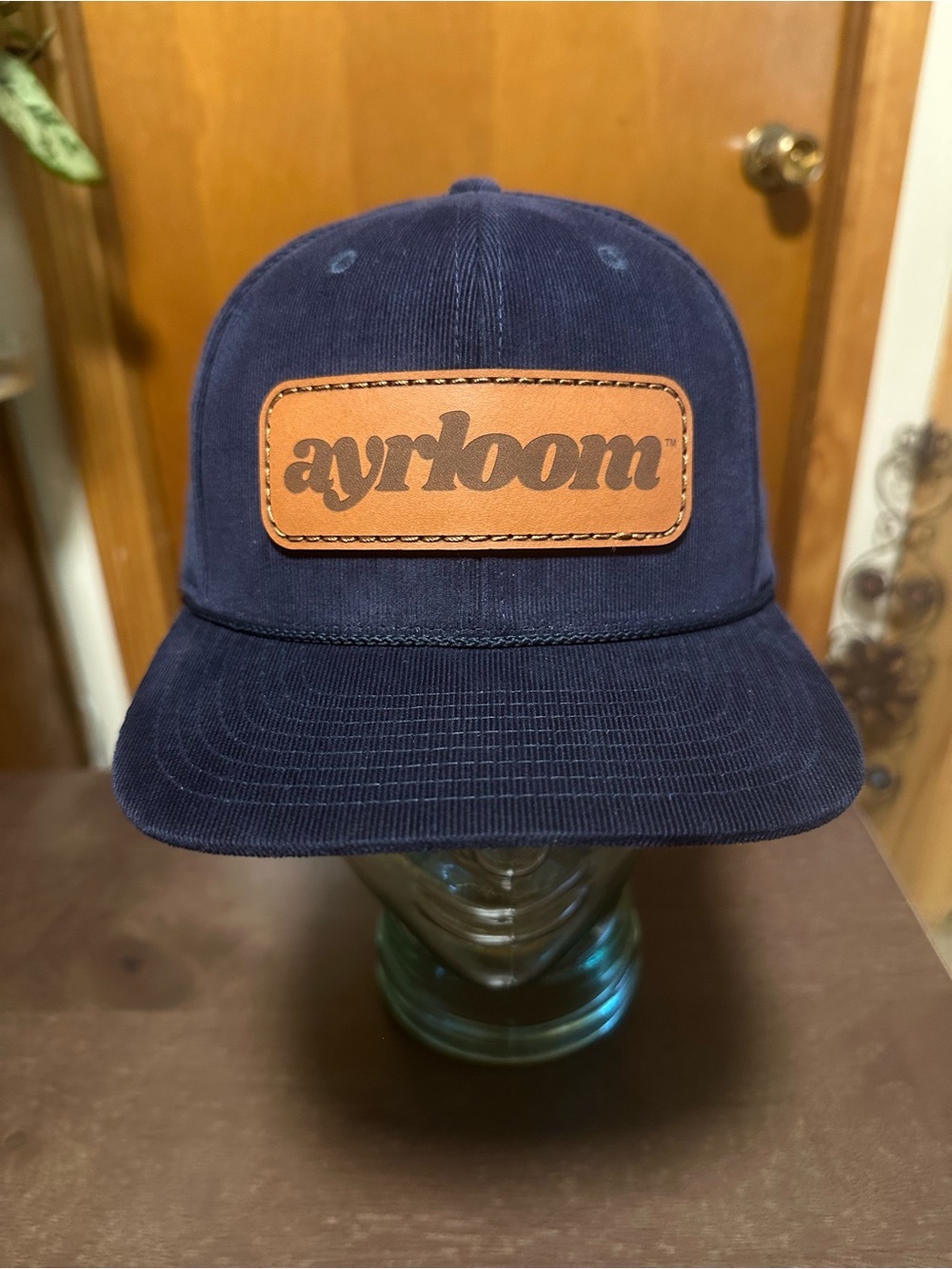 Ayrloom Richardson Outdoor Navy Corduroy SnapBack Hat with Vegan Leather Patch
